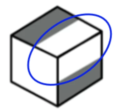 Option B has white half touching white half along an edge